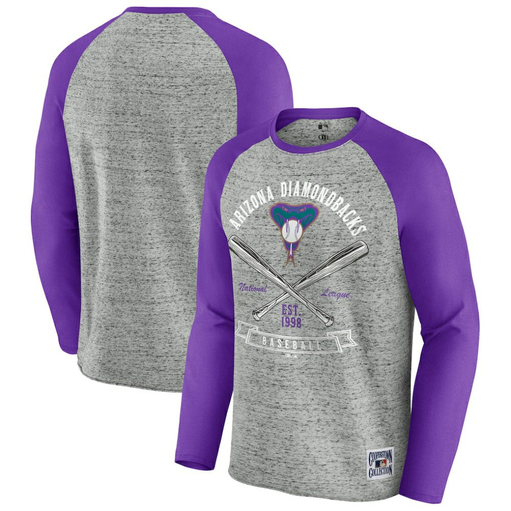 MLB Arizona Diamondbacks Darius Rucker Collection by Fanatics Raw Edge Raglan Long Sleeve Baseball T-Shirt