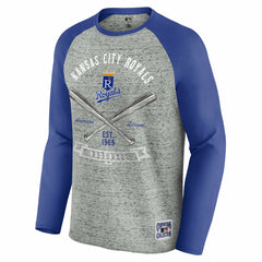 MLB Kansas City Royals Darius Rucker Collection by Fanatics Raw Edge Raglan Long Sleeve Baseball T-Shirt