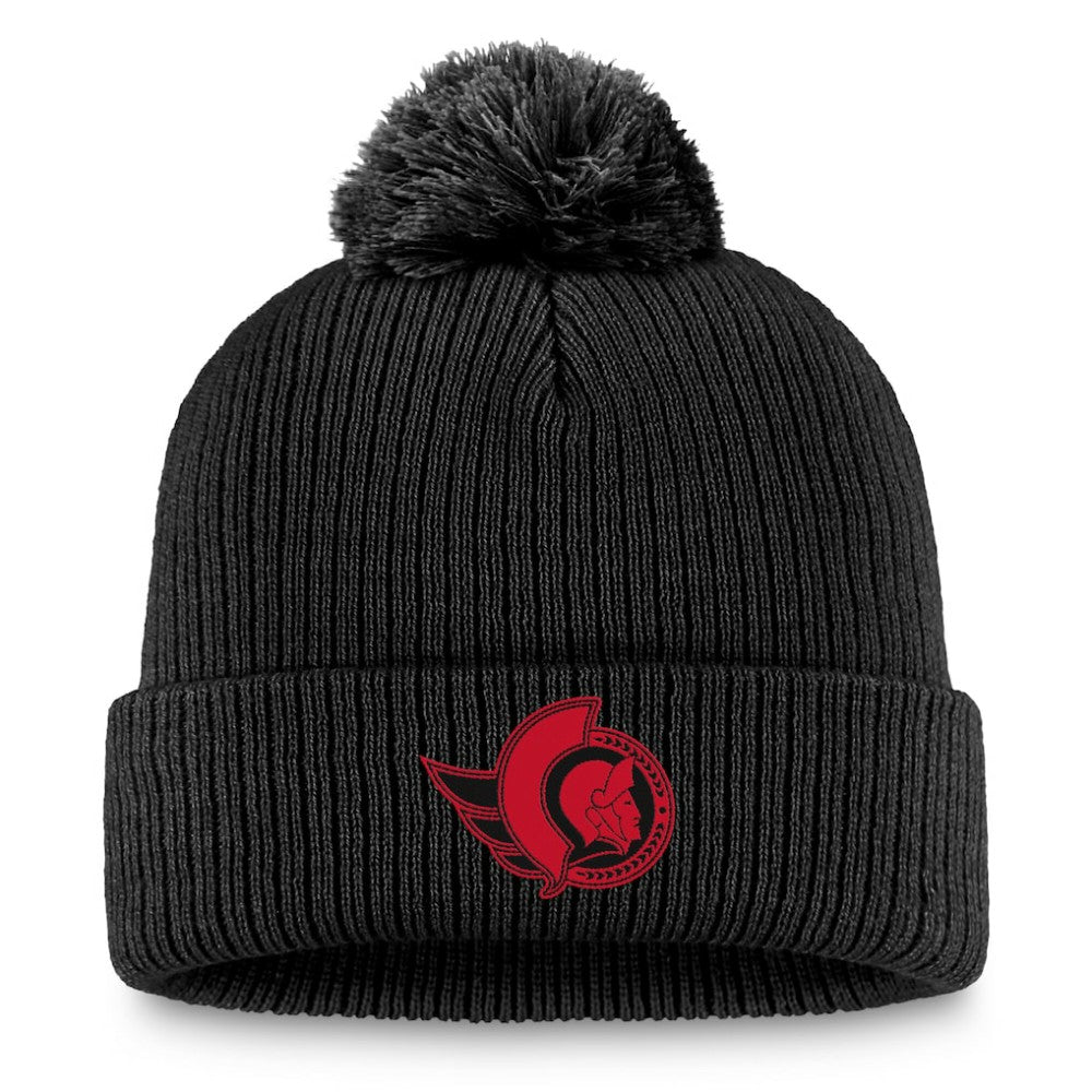 NHL Black Ottawa Senators Fanatics Women's Cuffed Knit Hat with Pom