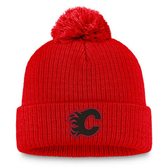 NHL Red Calgary Flames Fanatics Women's Cuffed Knit Hat with Pom