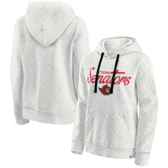 NHL Oatmeal Ottawa Senators Fanatics Women's True Classics Quilted Pullover Hoodie