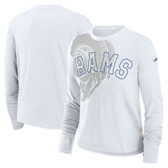 Women's Layered Logo Cropped Long Sleeve Fashion T-Shirt - Los Angeles Rams