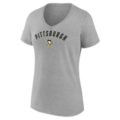 NHL Gray Pittsburgh Penguins Fanatics Women's V-Neck T-Shirt