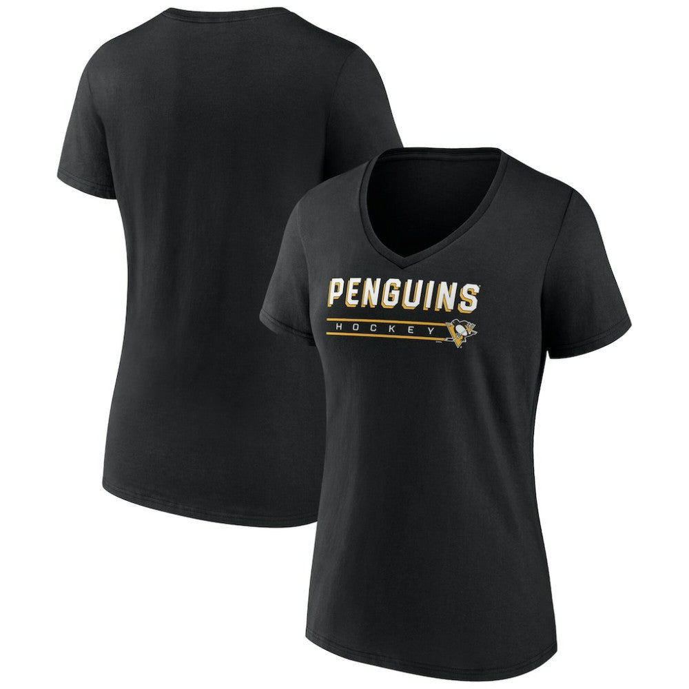 NHL Black Pittsburgh Penguins Fanatics Women's V-Neck T-Shirt