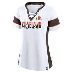 Women's Athena Lace-Up V-Neck T-Shirt - Cleveland Browns