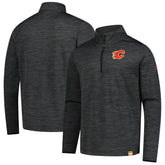 NHL Heather Charcoal Calgary Flames Fanatics Authentic Pro Lightweight Quarter-Zip Pullover