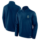 NHL Deep Sea Blue Seattle Kraken Fanatics Authentic Pro Rink Quarter-Zip Top