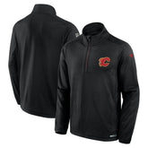NHL Black Calgary Flames Fanatics Authentic Pro Rink Quarter-Zip Top