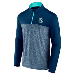 NHL Deep Sea Blue Seattle Kraken Fanatics Iconic Defender Quarter-Zip Jacket
