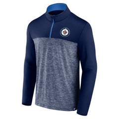 NHL Navy Winnipeg Jets Fanatics Iconic Defender Quarter-Zip Jacket
