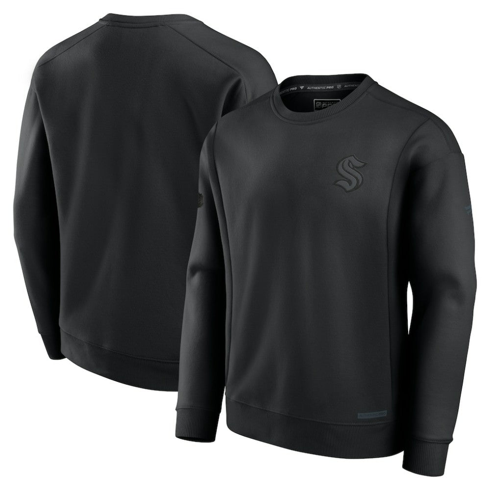 NHL Black Seattle Kraken Fanatics Authentic Pro Road Fleece Sweatshirt