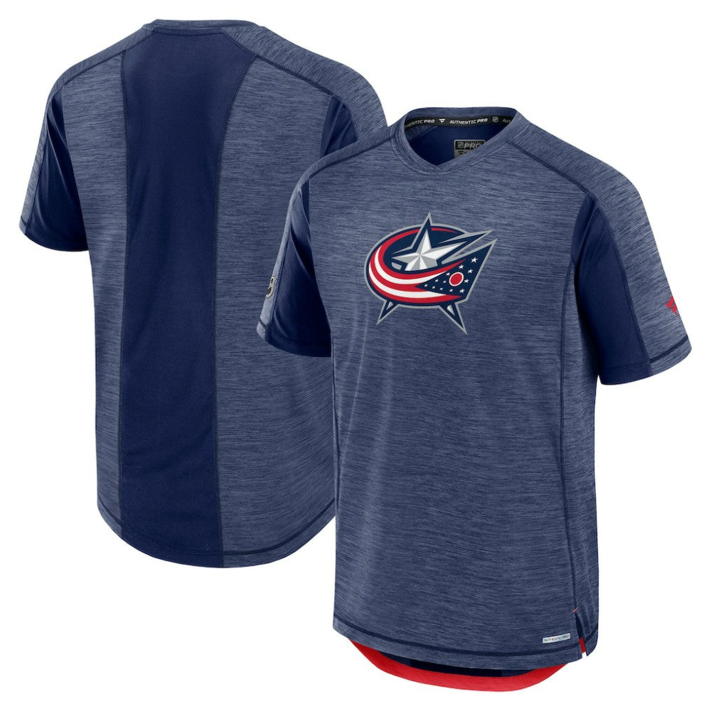 NHL Heather Navy Columbus Blue Jackets Fanatics Authentic Pro Rink Performance T-Shirt