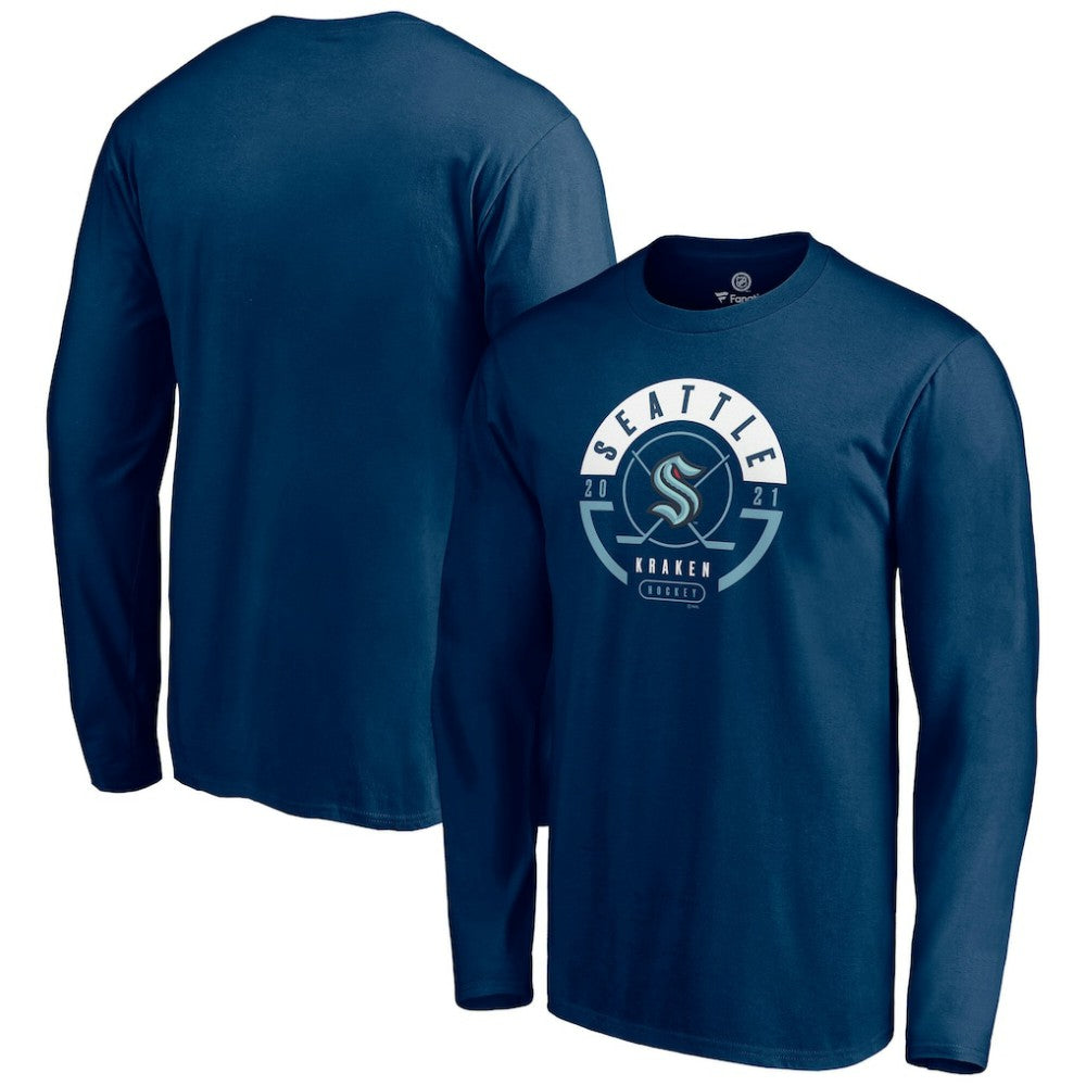 NHL Deep Sea Blue Seattle Kraken Fanatics Block Party Long Sleeve T-Shirt