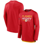 NHL Red Calgary Flames Fanatics Authentic Pro Tech Long Sleeve T-Shirt