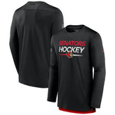 NHL Black Ottawa Senators Fanatics Authentic Pro Tech Long Sleeve T-Shirt