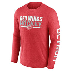 NHL Heather Red Detroit Red Wings Fanatics Sweep Iconic Synthetic Long Sleeve T-Shirt
