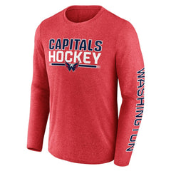 NHL Heather Red Washington Capitals Fanatics Sweep Iconic Synthetic Long Sleeve T-Shirt