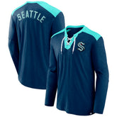 NHL Deep Sea Blue Seattle Kraken Fanatics Iconic Exclusive Long Sleeve T-Shirt