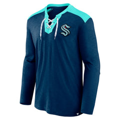 NHL Deep Sea Blue Seattle Kraken Fanatics Iconic Exclusive Long Sleeve T-Shirt