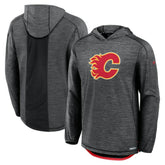 NHL Heather Charcoal Calgary Flames Fanatics Authentic Pro Rink Pullover Hoodie