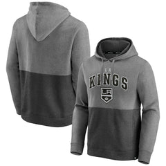 NHL Heather Gray/Heather Charcoal Los Angeles Kings Fanatics Block Party Signature Pullover Hoodie