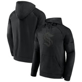 NHL This item will ship within 8 business days. Seattle Kraken Fanatics Black Ice Defender Raglan Pullover Hoodie