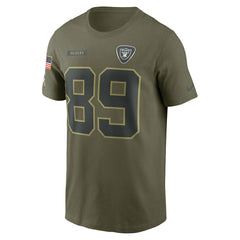 Brock Bowers 2025 Salute to Service Name & Number T-Shirt - Las Vegas Raiders