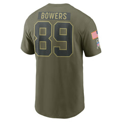 Brock Bowers 2025 Salute to Service Name & Number T-Shirt - Las Vegas Raiders