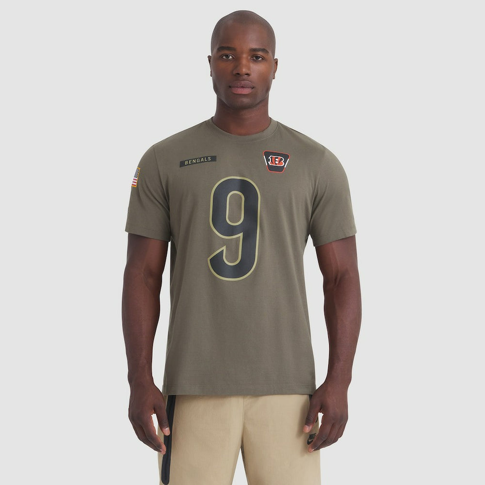 Joe Burrow 2025 Salute to Service Name & Number T-Shirt - Cincinnati Bengals