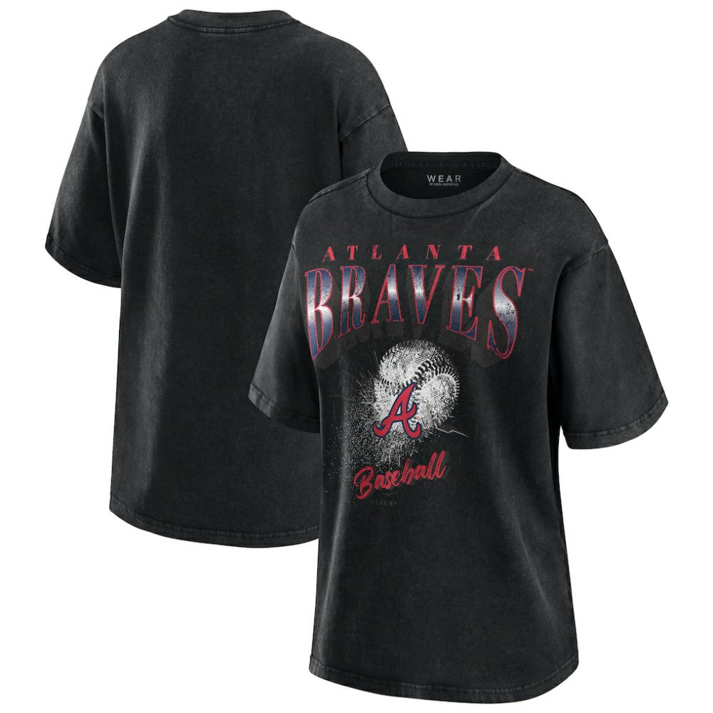 MLB Atlanta Braves WEAR by Erin Andrews Women's Oversized Boyfriend T-Shirt