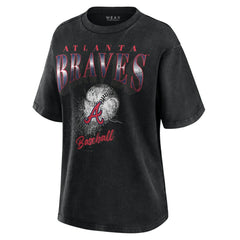 MLB Atlanta Braves WEAR by Erin Andrews Women's Oversized Boyfriend T-Shirt
