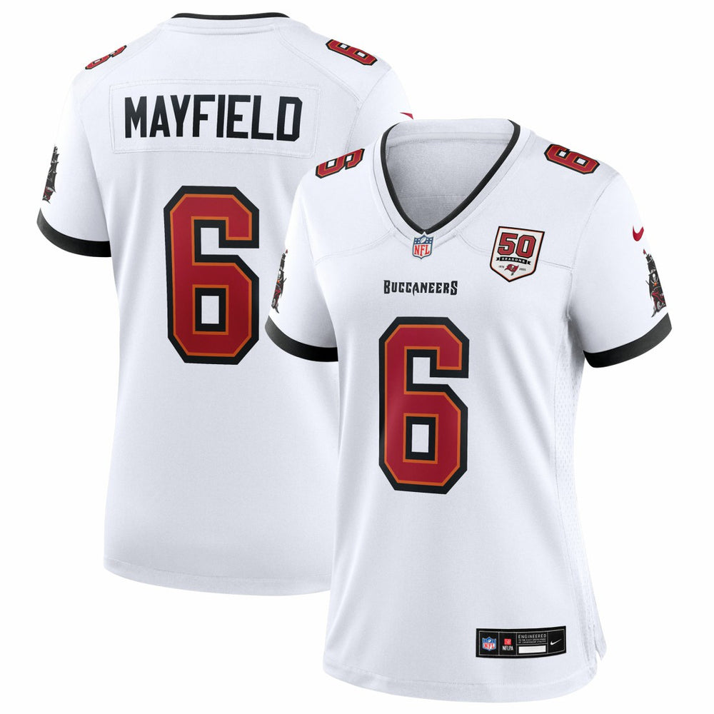Baker Mayfield Women's 50th Season White Game Jersey - Tampa Bay Buccaneers