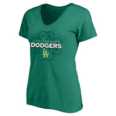 MLB Los Angeles Dodgers Profile Women's Plus Size Celtic V-Neck T-Shirt
