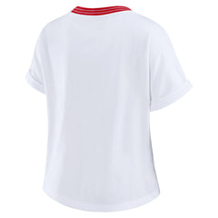 WEAR by Erin Andrews Women's Cropped Center Stripe Dolman T-Shirt - Tampa Bay Buccaneers