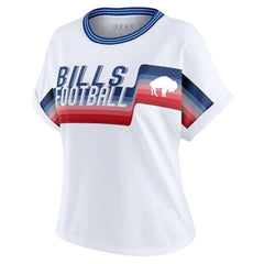 WEAR by Erin Andrews Women's Cropped Center Stripe Dolman T-Shirt - Buffalo Bills