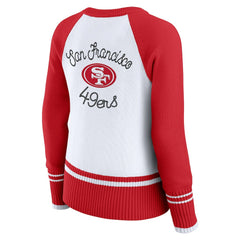 WEAR by Erin Andrews Women's Colorblock Raglan Sweater - San Francisco 49ers
