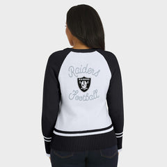 WEAR by Erin Andrews Women's Colorblock Raglan Sweater - Las Vegas Raiders