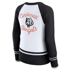 WEAR by Erin Andrews Women's Colorblock Raglan Sweater - Cincinnati Bengals