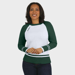 WEAR by Erin Andrews Women's Colorblock Raglan Sweater - Green Bay Packers