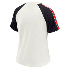 WEAR by Erin Andrews Women's Sleeve Stripe Distressed Raglan T-Shirt - Houston Texans