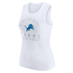 WEAR by Erin Andrews Women's Ribbed Graphic Tank Top - Detroit Lions