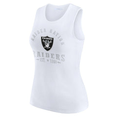 WEAR by Erin Andrews Women's Ribbed Graphic Tank Top - Las Vegas Raiders