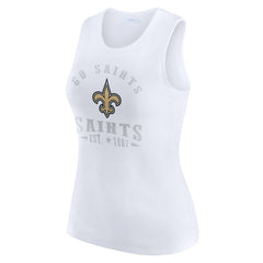 WEAR by Erin Andrews Women's Ribbed Graphic Tank Top - New Orleans Saints