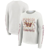 WEAR by Erin Andrews Women's Graphic Waffle Long-Sleeve T-Shirt - Washington Commanders