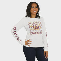WEAR by Erin Andrews Women's Graphic Waffle Long-Sleeve T-Shirt - Washington Commanders
