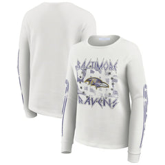 WEAR by Erin Andrews Women's Graphic Waffle Long-Sleeve T-Shirt - Baltimore Ravens