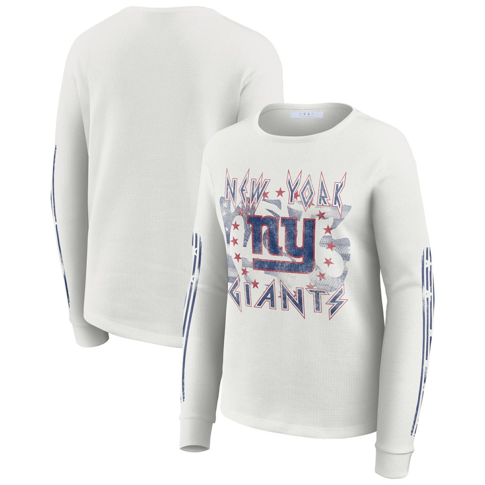 WEAR by Erin Andrews Women's Graphic Waffle Long-Sleeve T-Shirt - New York Giants
