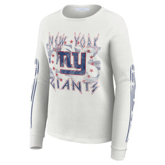 WEAR by Erin Andrews Women's Graphic Waffle Long-Sleeve T-Shirt - New York Giants