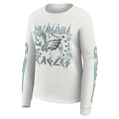 WEAR by Erin Andrews Women's Graphic Waffle Long-Sleeve T-Shirt - Philadelphia Eagles