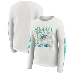 WEAR by Erin Andrews Women's Graphic Waffle Long-Sleeve T-Shirt - Miami Dolphins